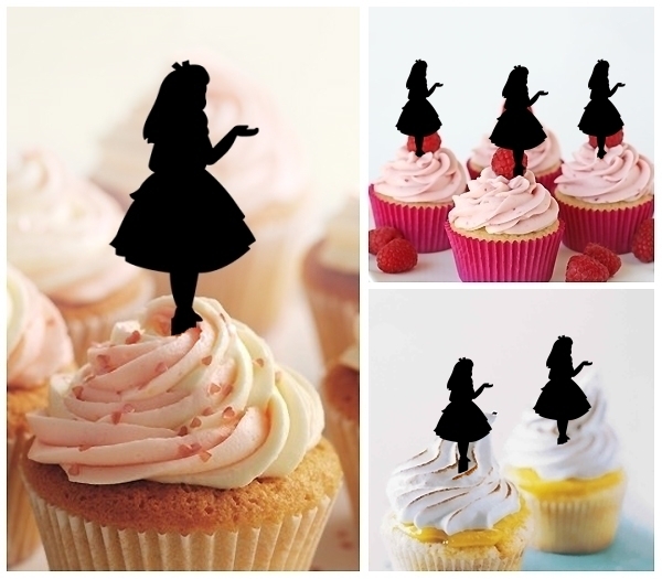 Laser Cut Alice\'s Adventures in Wonderland cupcake topper